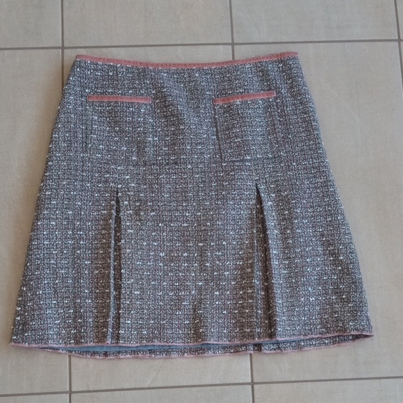 Chic Tweed A-Line Skirt in Brown and Cream - Picture 7 of 16